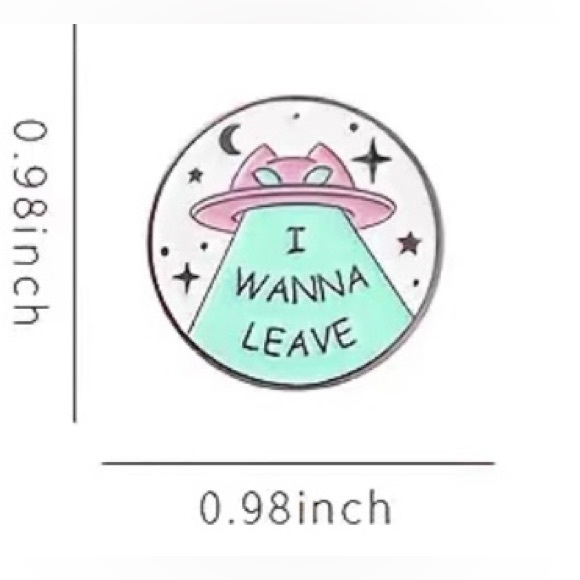 I Wanna Leave x Mental Health Matters colorful enamel cartoon pin lapel brooch - Picture 4 of 11